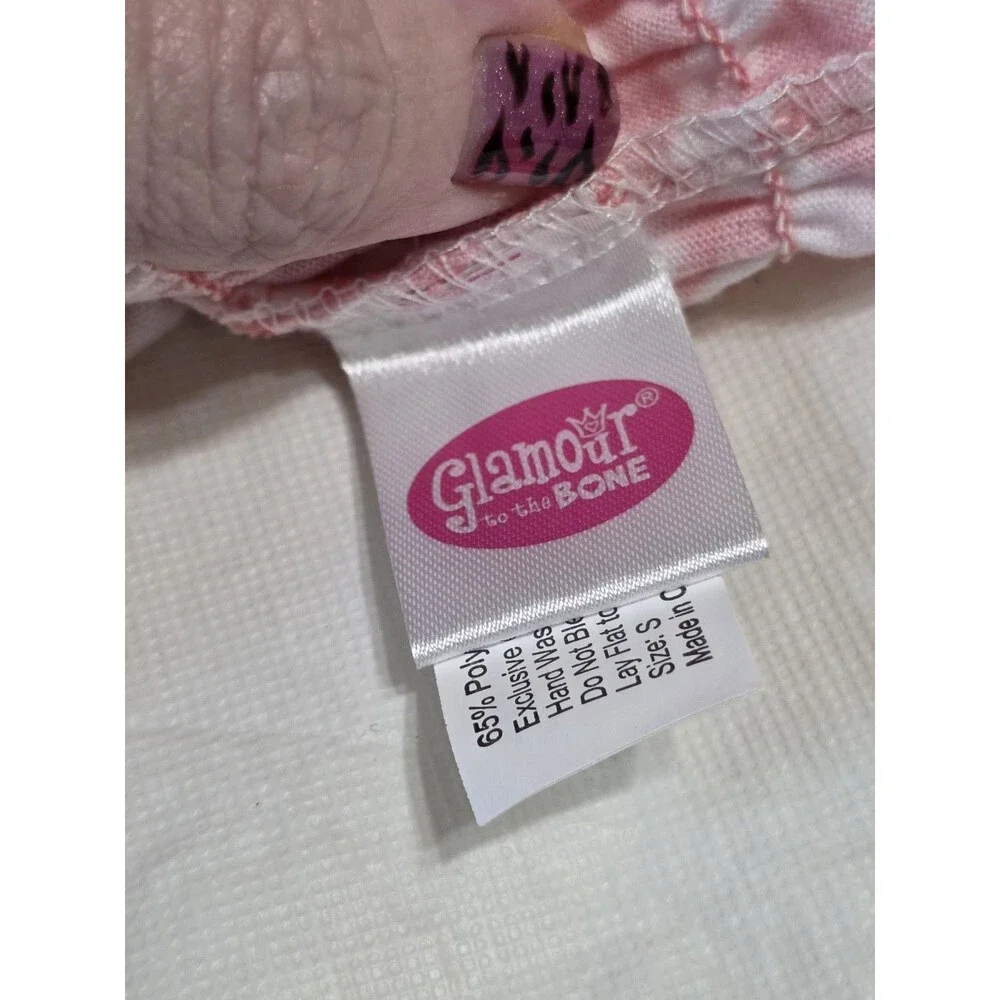 Glamour Bone Pink\White Zigzag Dog Sundress Size Small